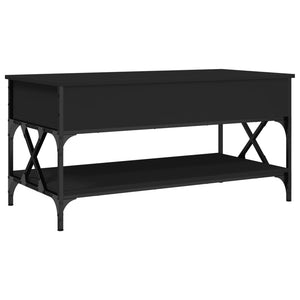 vidaXL Coffee Table Black 100x50x50 cm Engineered Wood and Metal