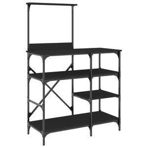 vidaXL Baker's Rack Black 90x40x132 cm Engineered Wood and Metal