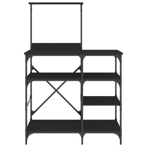 vidaXL Baker's Rack Black 90x40x132 cm Engineered Wood and Metal