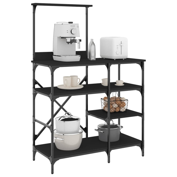 vidaXL Baker's Rack Black 90x40x132 cm Engineered Wood and Metal