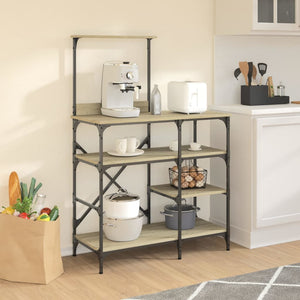 vidaXL Baker's Rack Sonoma Oak 90x40x132 cm Engineered Wood and Metal