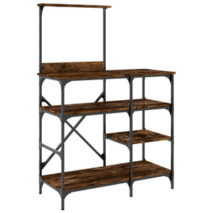 vidaXL Baker's Rack Smoked Oak 90x40x132 cm Engineered Wood and Metal