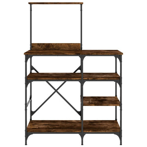 vidaXL Baker's Rack Smoked Oak 90x40x132 cm Engineered Wood and Metal