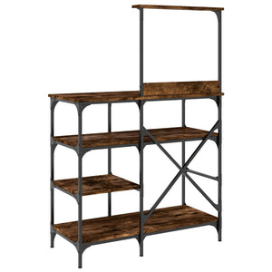 vidaXL Baker's Rack Smoked Oak 90x40x132 cm Engineered Wood and Metal