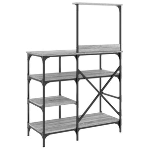 vidaXL Baker's Rack Grey Sonoma 90x40x132 cm Engineered Wood and Metal