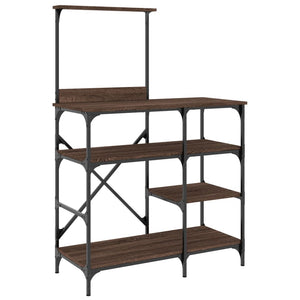 vidaXL Baker's Rack Brown Oak 90x40x132 cm Engineered Wood and Metal