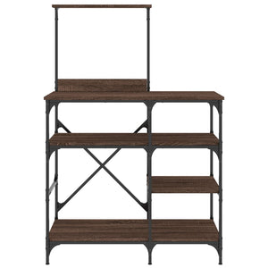 vidaXL Baker's Rack Brown Oak 90x40x132 cm Engineered Wood and Metal