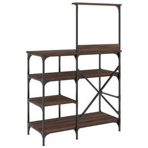 vidaXL Baker's Rack Brown Oak 90x40x132 cm Engineered Wood and Metal