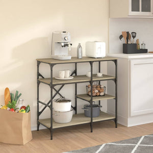 vidaXL Baker's Rack Sonoma Oak 90x40x84 cm Engineered Wood and Metal