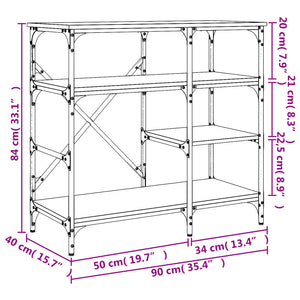 vidaXL Baker's Rack Sonoma Oak 90x40x84 cm Engineered Wood and Metal