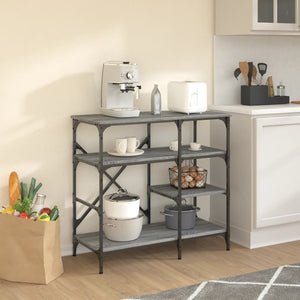 vidaXL Baker's Rack Grey Sonoma 90x40x84 cm Engineered Wood and Metal