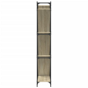 vidaXL Bookcase Sonoma Oak 79x30x180 cm Engineered Wood and Metal