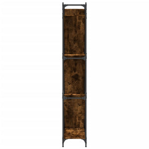 vidaXL Bookcase Smoked Oak 79x30x180 cm Engineered Wood and Metal