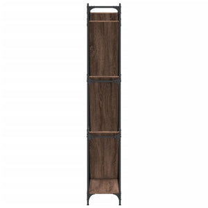 vidaXL Bookcase Brown Oak 79x30x180 cm Engineered Wood and Metal