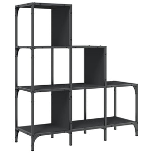 vidaXL Bookcase Black 92x30x102 cm Engineered Wood and Metal