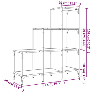 vidaXL Bookcase Black 92x30x102 cm Engineered Wood and Metal