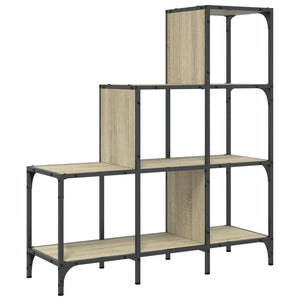 vidaXL Bookcase Sonoma Oak 92x30x102 cm Engineered Wood and Metal