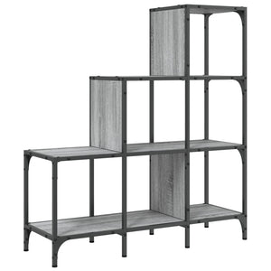 vidaXL Bookcase Grey Sonoma 92x30x102 cm Engineered Wood and Metal