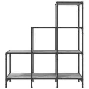 vidaXL Bookcase Grey Sonoma 92x30x102 cm Engineered Wood and Metal