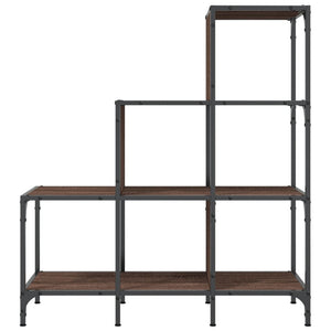 vidaXL Bookcase Brown Oak 92x30x102 cm Engineered Wood and Metal