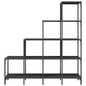 vidaXL Bookcase Black 122x30x132 cm Engineered Wood and Metal