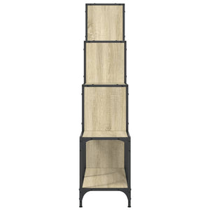 vidaXL Bookcase Sonoma Oak 122x30x132 cm Engineered Wood and Metal