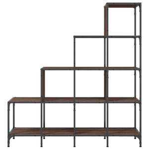 vidaXL Bookcase Brown Oak 122x30x132 cm Engineered Wood and Metal