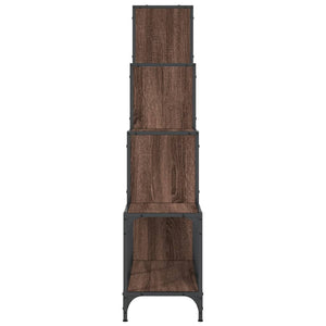 vidaXL Bookcase Brown Oak 122x30x132 cm Engineered Wood and Metal