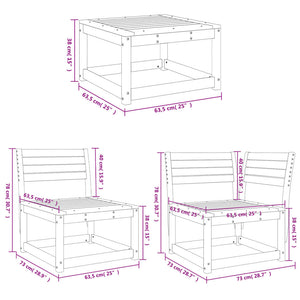 vidaXL 4 Piece Garden Lounge Set Solid Wood Pine