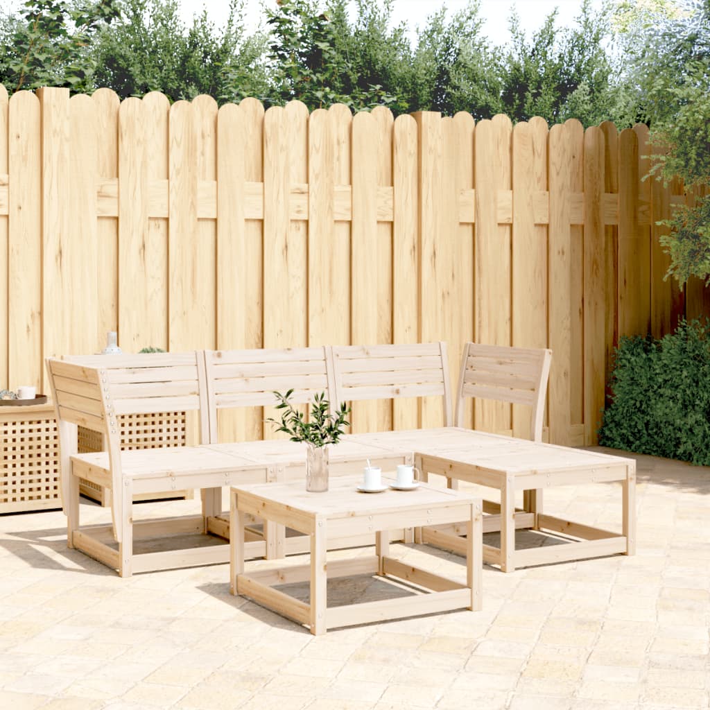 vidaXL 4 Piece Garden Lounge Set Solid Wood Pine