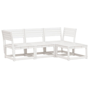 vidaXL 4 Piece Garden Lounge Set White Solid Wood Pine