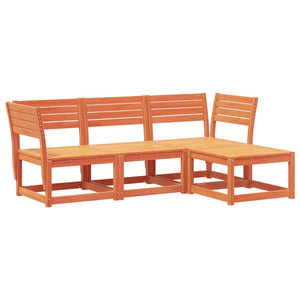 vidaXL 4 Piece Garden Lounge Set Wax Brown Solid Wood Pine