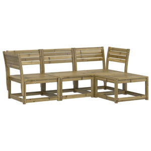 vidaXL 4 Piece Garden Lounge Set Impregnated Wood Pine