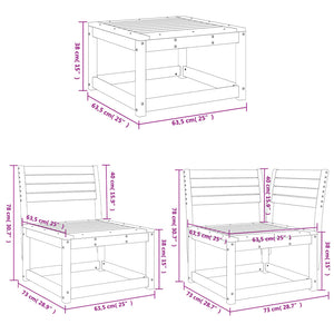 vidaXL 4 Piece Garden Lounge Set Impregnated Wood Pine