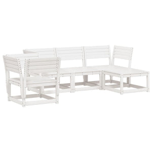 vidaXL 5 Piece Garden Lounge Set White Solid Wood Pine