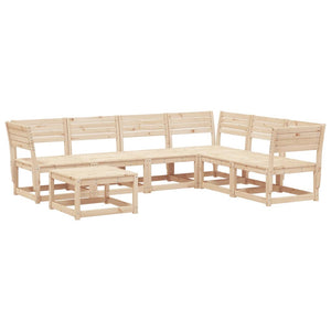 vidaXL 7 Piece Garden Lounge Set Solid Wood Pine