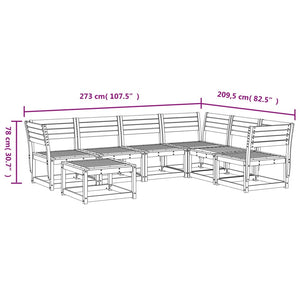 vidaXL 7 Piece Garden Lounge Set Solid Wood Pine