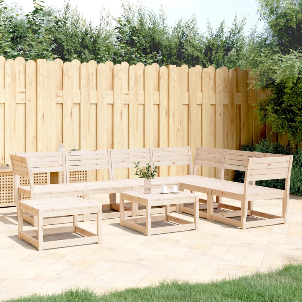 vidaXL 7 Piece Garden Lounge Set Solid Wood Pine