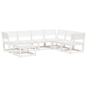 vidaXL 7 Piece Garden Lounge Set White Solid Wood Pine