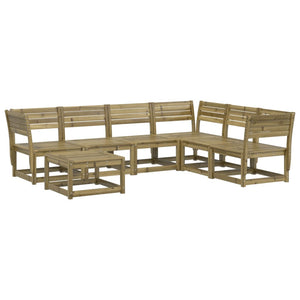 vidaXL 7 Piece Garden Lounge Set Impregnated Wood Pine