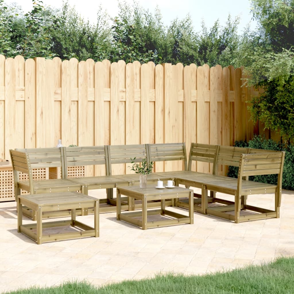 vidaXL 7 Piece Garden Lounge Set Impregnated Wood Pine