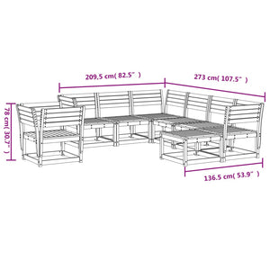 vidaXL 8 Piece Garden Lounge Set Solid Wood Pine