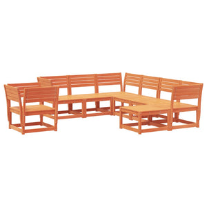 vidaXL 8 Piece Garden Lounge Set Wax Brown Solid Wood Pine