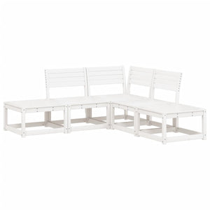 vidaXL 5 Piece Garden Sofa Set White Solid Wood Pine