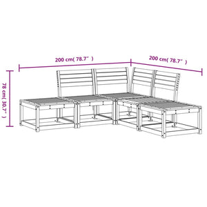 vidaXL 5 Piece Garden Sofa Set White Solid Wood Pine