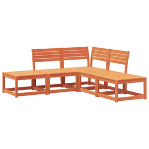 vidaXL 5 Piece Garden Sofa Set Wax Brown Solid Wood Pine