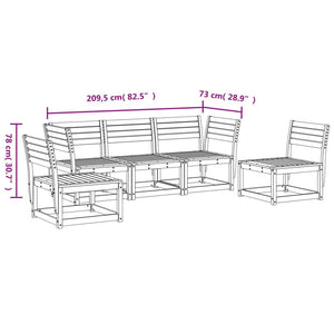 vidaXL 5 Piece Garden Sofa Set Solid Wood Pine