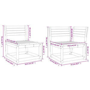 vidaXL 5 Piece Garden Sofa Set Solid Wood Pine