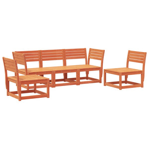 vidaXL 5 Piece Garden Sofa Set Wax Brown Solid Wood Pine