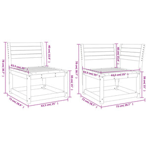 vidaXL 5 Piece Garden Sofa Set Wax Brown Solid Wood Pine